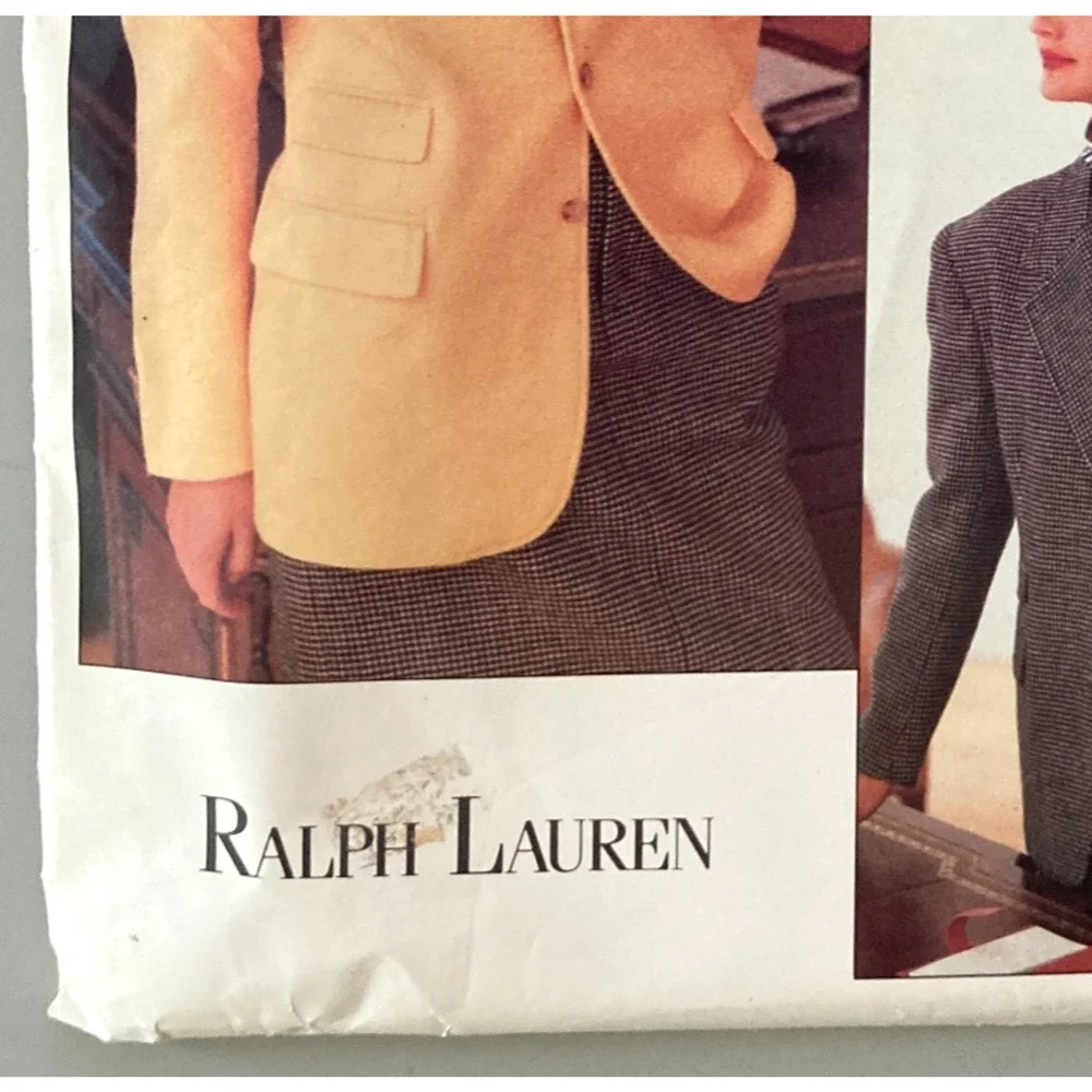 Vogue Career Ralph Lauren 2134 Jacket Menswear Style Misses Sz 6-8-10 Uncut 1988